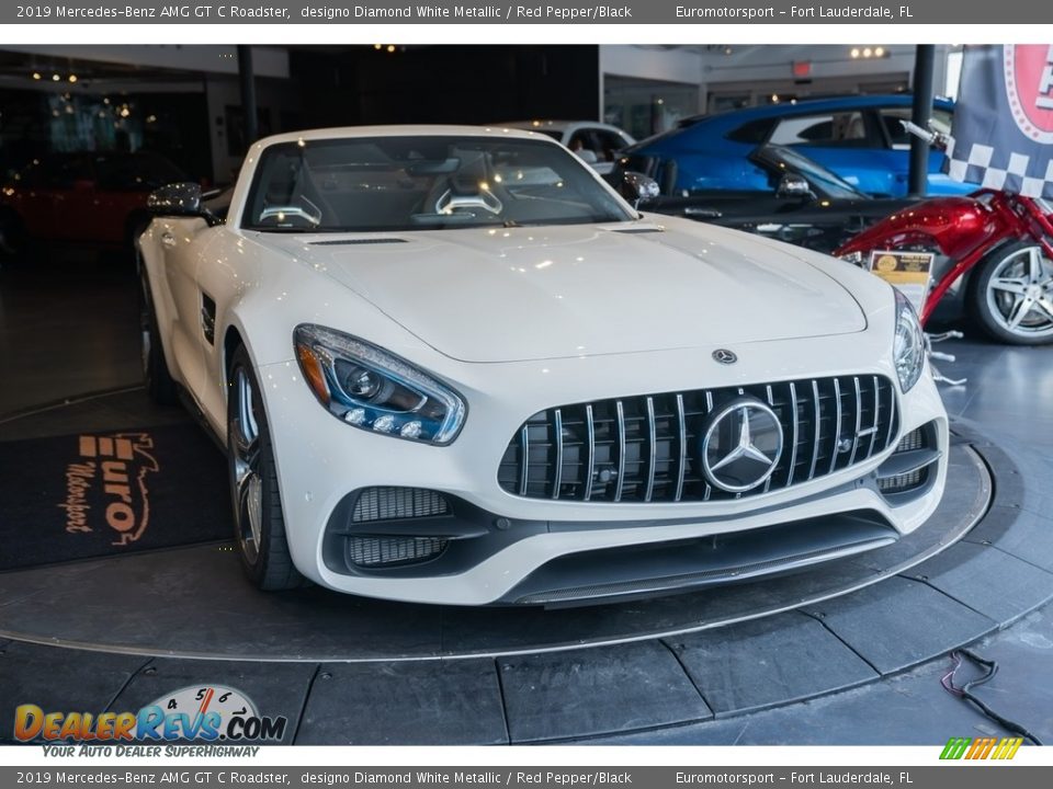 2019 Mercedes-Benz AMG GT C Roadster designo Diamond White Metallic / Red Pepper/Black Photo #8