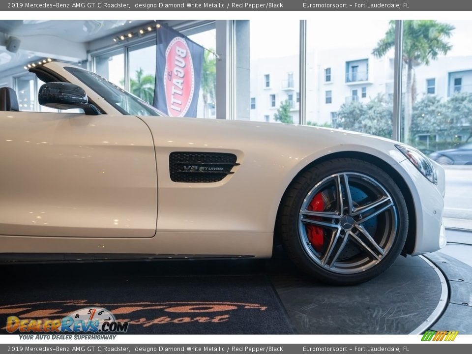2019 Mercedes-Benz AMG GT C Roadster designo Diamond White Metallic / Red Pepper/Black Photo #11