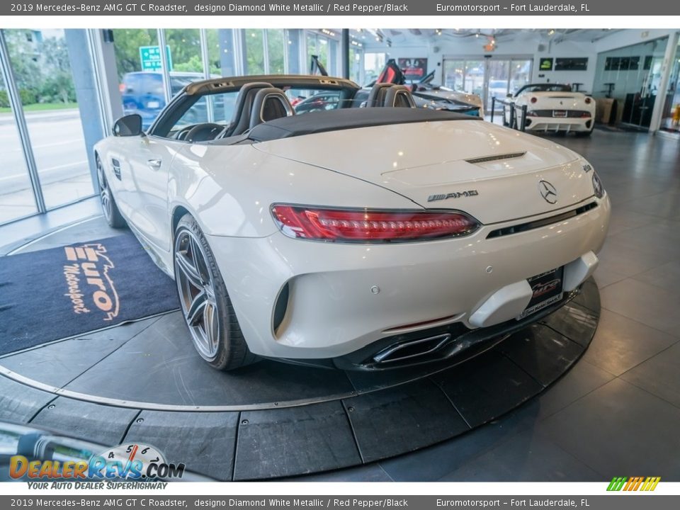 2019 Mercedes-Benz AMG GT C Roadster designo Diamond White Metallic / Red Pepper/Black Photo #13