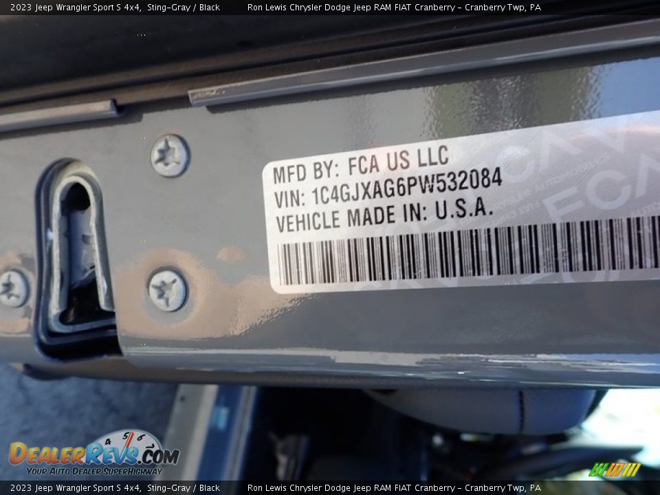 2023 Jeep Wrangler Sport S 4x4 Sting-Gray / Black Photo #20