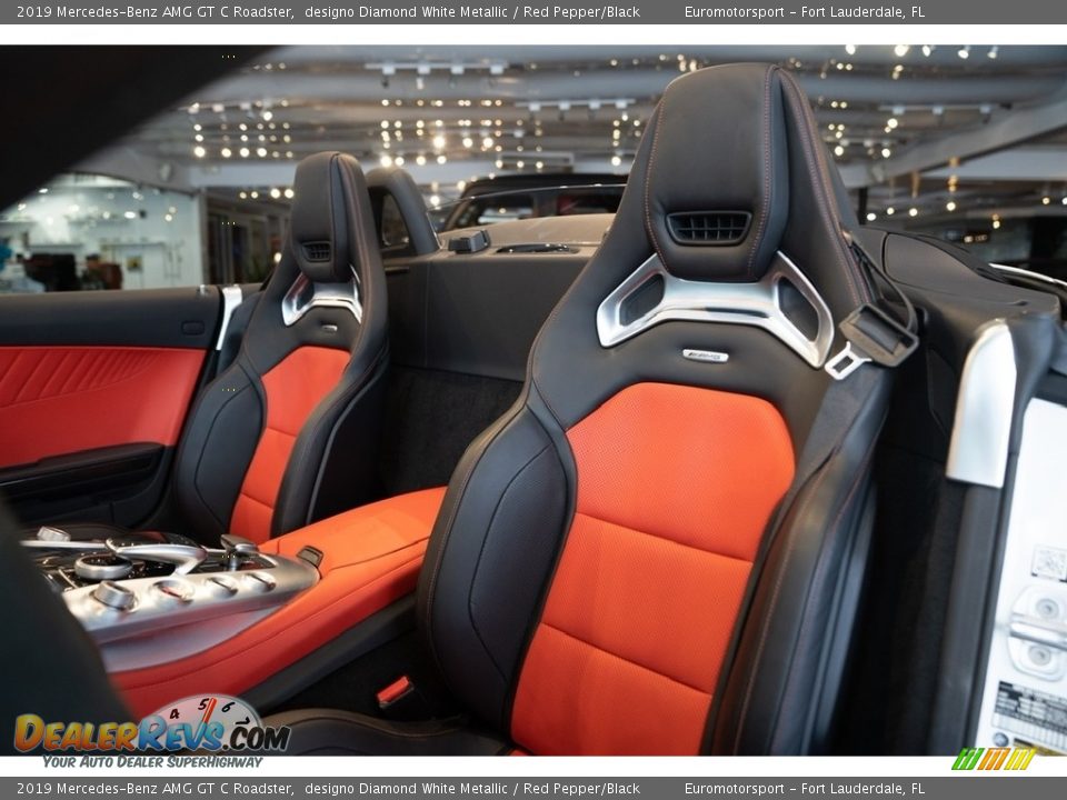 2019 Mercedes-Benz AMG GT C Roadster designo Diamond White Metallic / Red Pepper/Black Photo #29