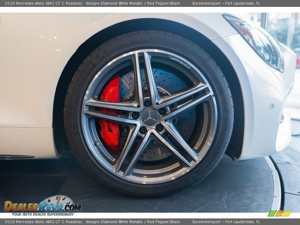 2019 Mercedes-Benz AMG GT C Roadster designo Diamond White Metallic / Red Pepper/Black Photo #38