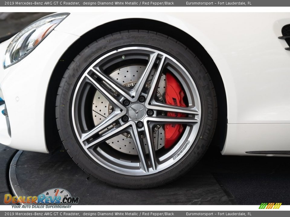2019 Mercedes-Benz AMG GT C Roadster designo Diamond White Metallic / Red Pepper/Black Photo #40