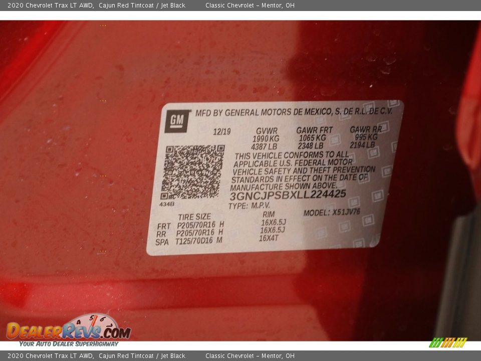 2020 Chevrolet Trax LT AWD Cajun Red Tintcoat / Jet Black Photo #20