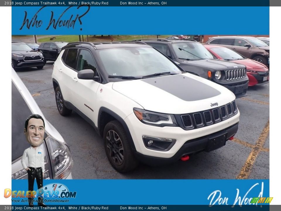 2018 Jeep Compass Trailhawk 4x4 White / Black/Ruby Red Photo #1