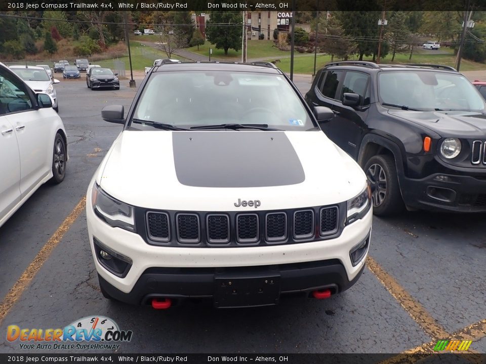 2018 Jeep Compass Trailhawk 4x4 White / Black/Ruby Red Photo #3