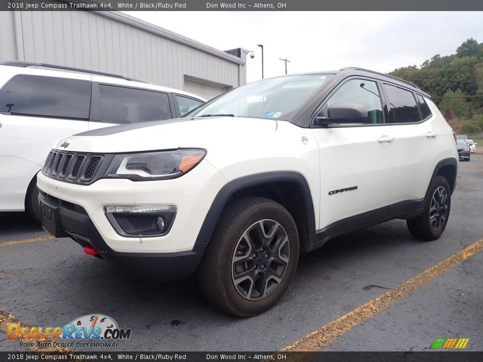 2018 Jeep Compass Trailhawk 4x4 White / Black/Ruby Red Photo #6