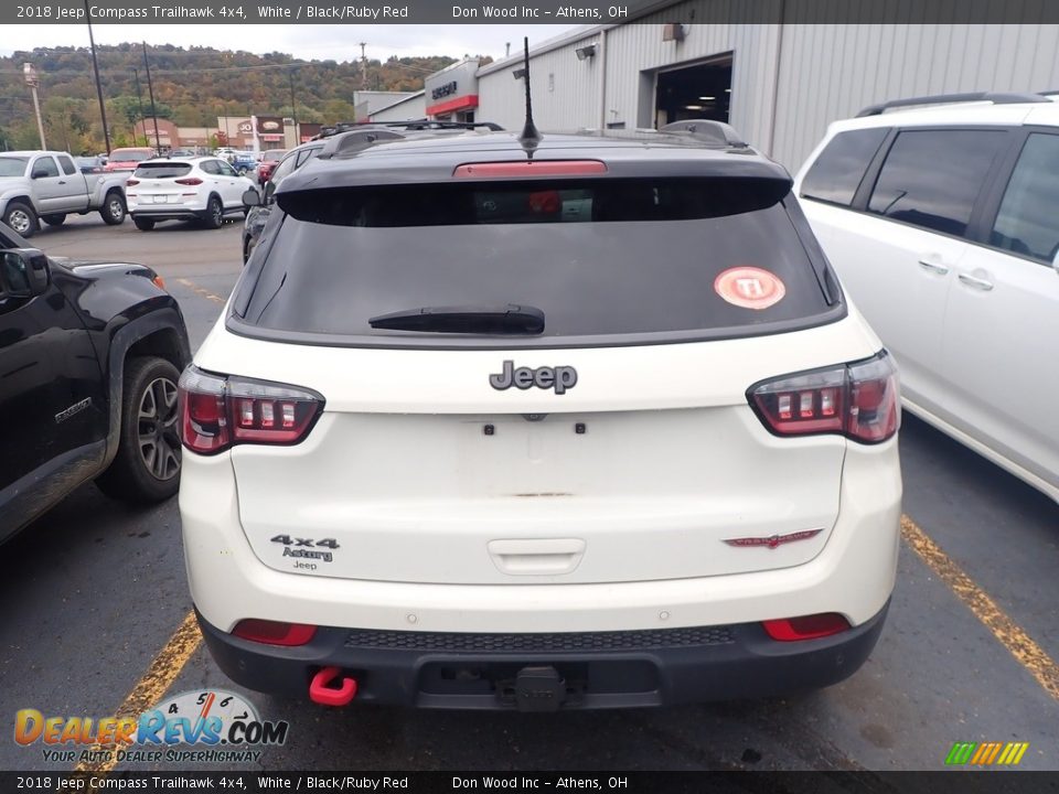 2018 Jeep Compass Trailhawk 4x4 White / Black/Ruby Red Photo #9