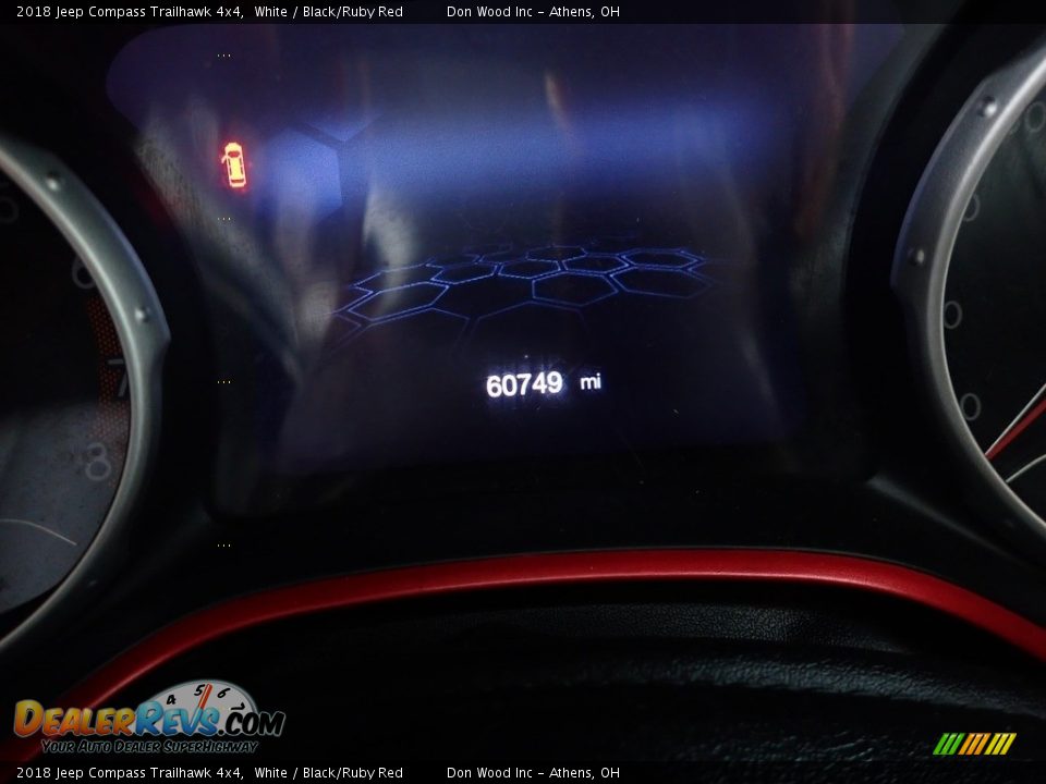 2018 Jeep Compass Trailhawk 4x4 White / Black/Ruby Red Photo #13