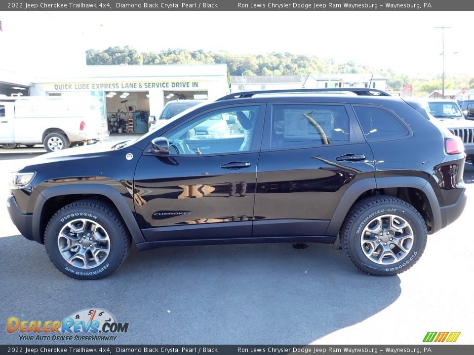 2022 Jeep Cherokee Trailhawk 4x4 Diamond Black Crystal Pearl / Black Photo #2