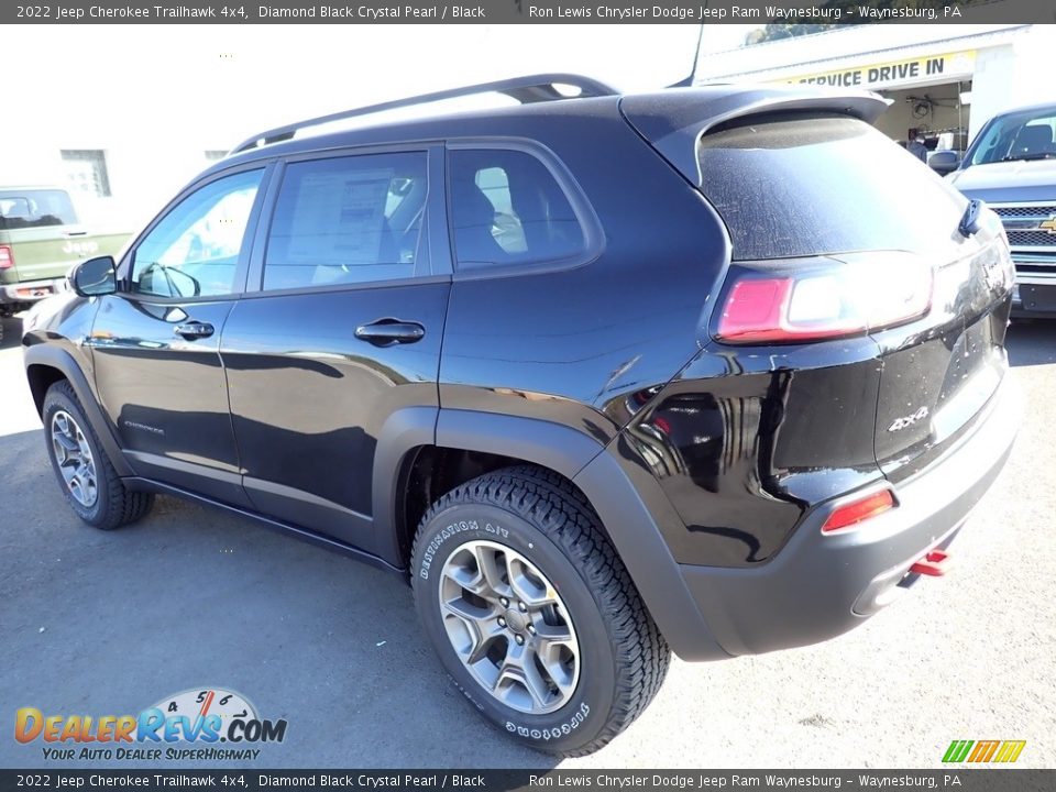 2022 Jeep Cherokee Trailhawk 4x4 Diamond Black Crystal Pearl / Black Photo #3