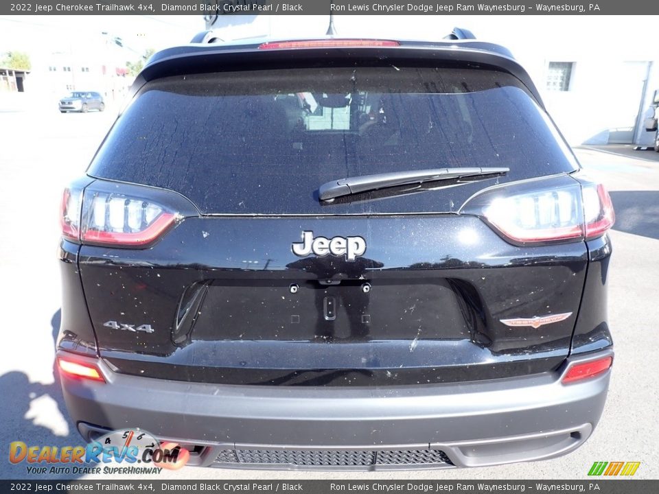 2022 Jeep Cherokee Trailhawk 4x4 Diamond Black Crystal Pearl / Black Photo #4