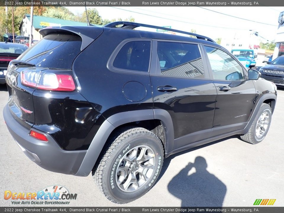 2022 Jeep Cherokee Trailhawk 4x4 Diamond Black Crystal Pearl / Black Photo #6