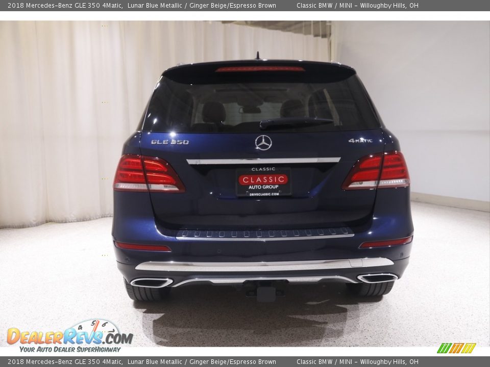 2018 Mercedes-Benz GLE 350 4Matic Lunar Blue Metallic / Ginger Beige/Espresso Brown Photo #19