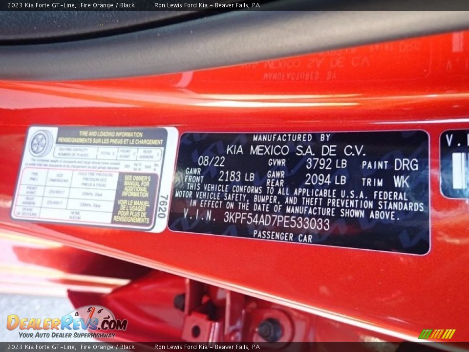 2023 Kia Forte GT-Line Fire Orange / Black Photo #20