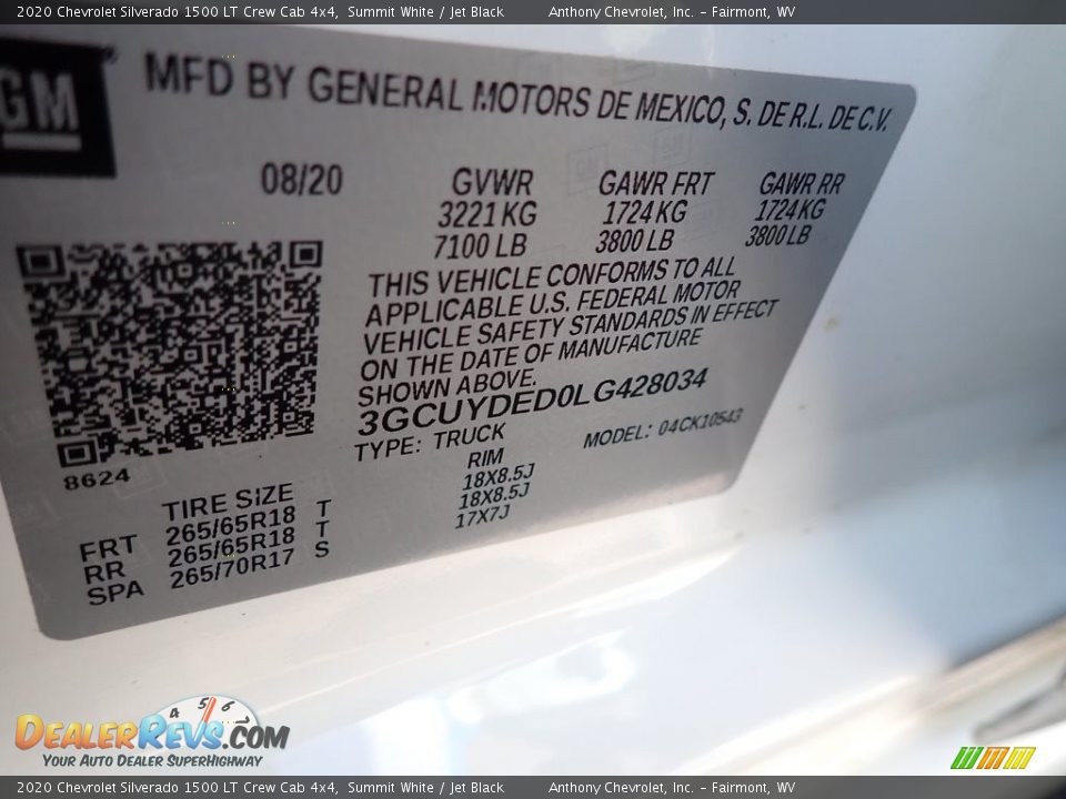 2020 Chevrolet Silverado 1500 LT Crew Cab 4x4 Summit White / Jet Black Photo #15