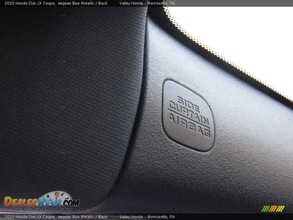 2020 Honda Civic LX Coupe Aegean Blue Metallic / Black Photo #14