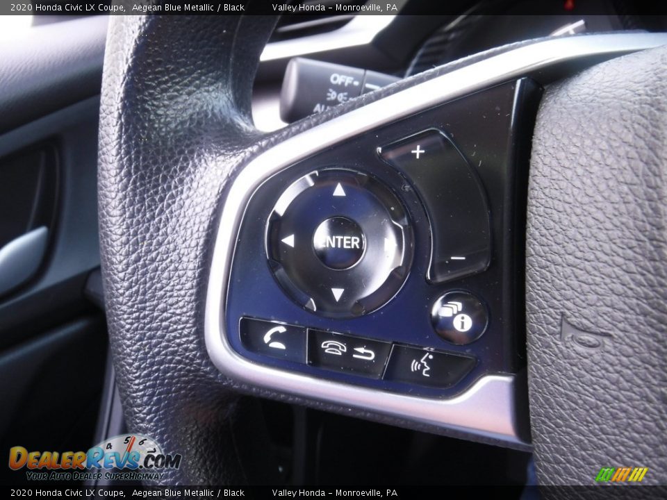 2020 Honda Civic LX Coupe Aegean Blue Metallic / Black Photo #21