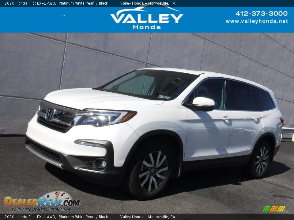 2020 Honda Pilot EX-L AWD Platinum White Pearl / Black Photo #1