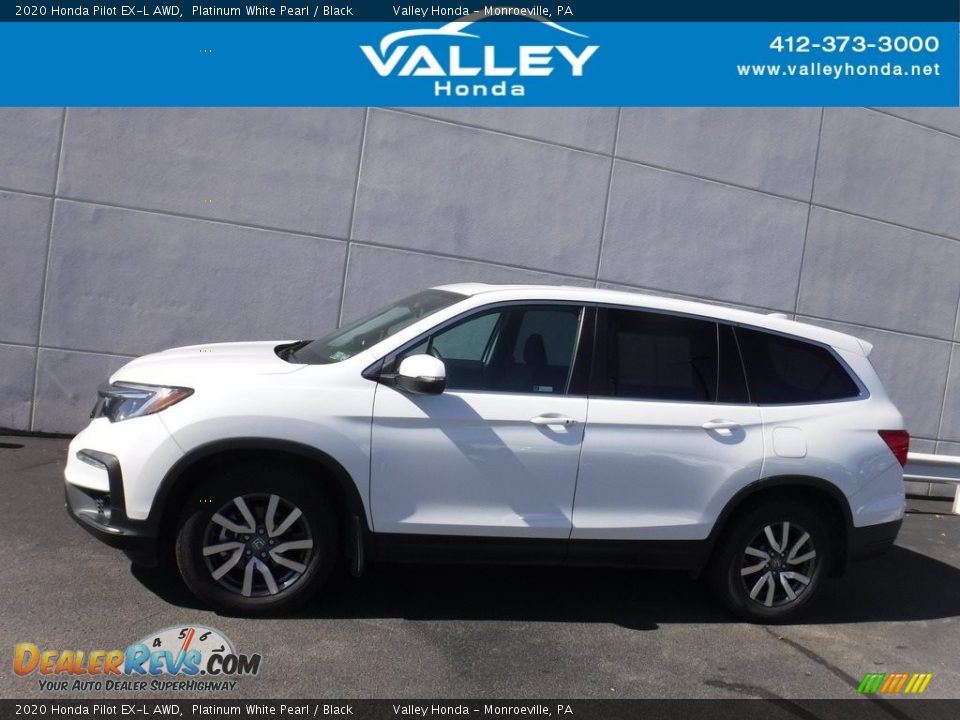 2020 Honda Pilot EX-L AWD Platinum White Pearl / Black Photo #2