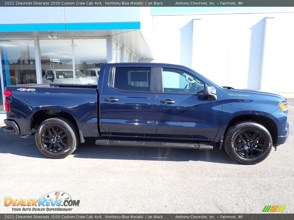 2022 Chevrolet Silverado 1500 Custom Crew Cab 4x4 Northsky Blue Metallic / Jet Black Photo #2