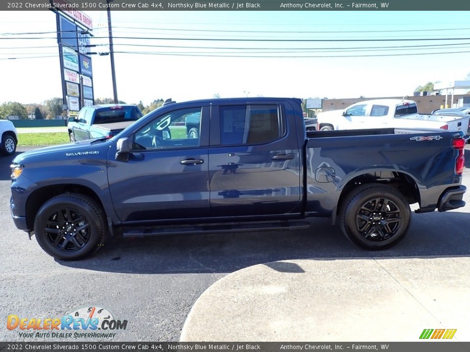 2022 Chevrolet Silverado 1500 Custom Crew Cab 4x4 Northsky Blue Metallic / Jet Black Photo #6