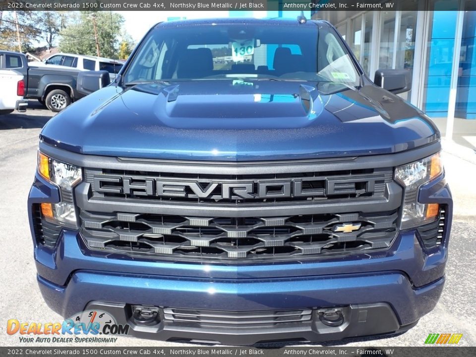 2022 Chevrolet Silverado 1500 Custom Crew Cab 4x4 Northsky Blue Metallic / Jet Black Photo #8