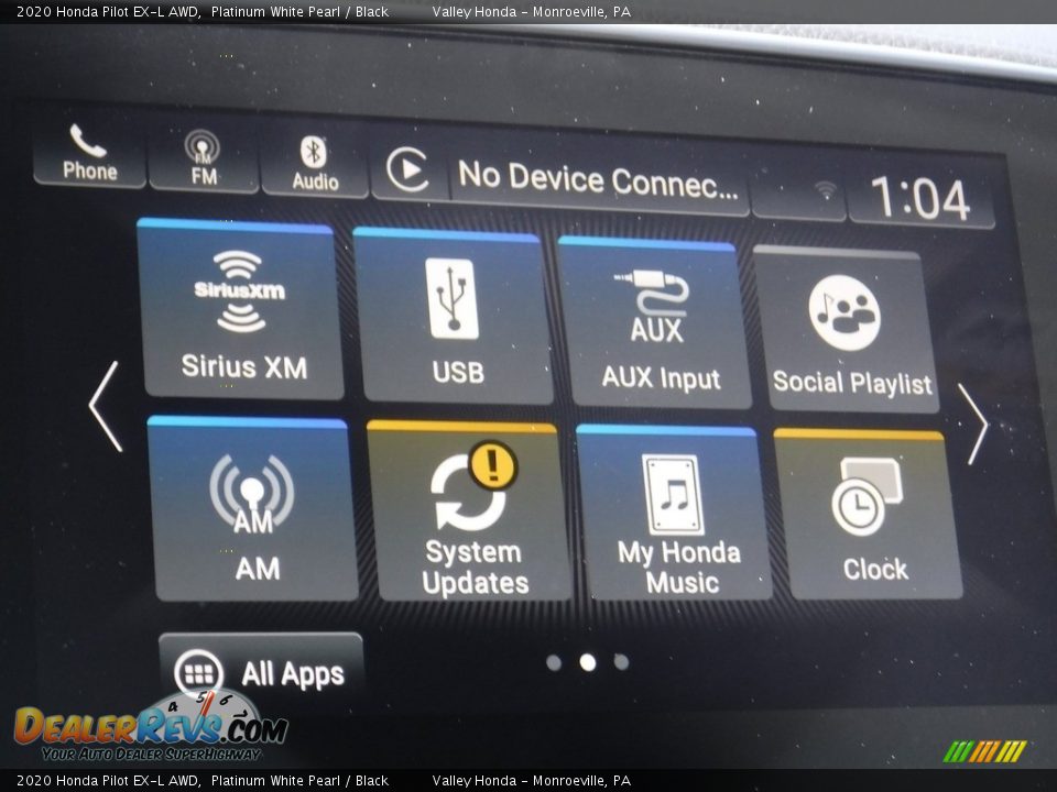 2020 Honda Pilot EX-L AWD Platinum White Pearl / Black Photo #22