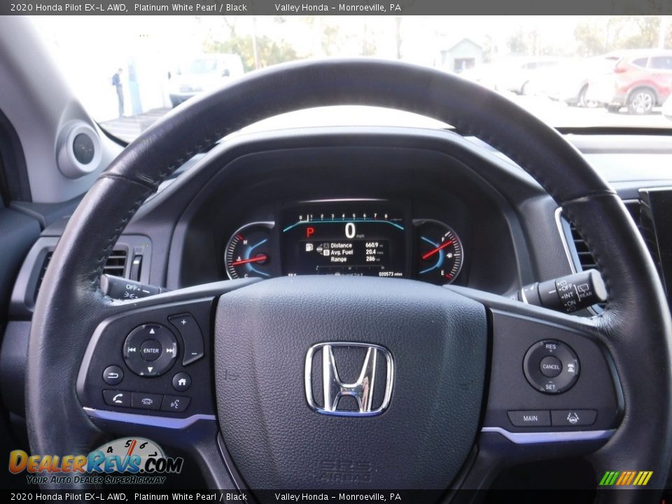 2020 Honda Pilot EX-L AWD Platinum White Pearl / Black Photo #25
