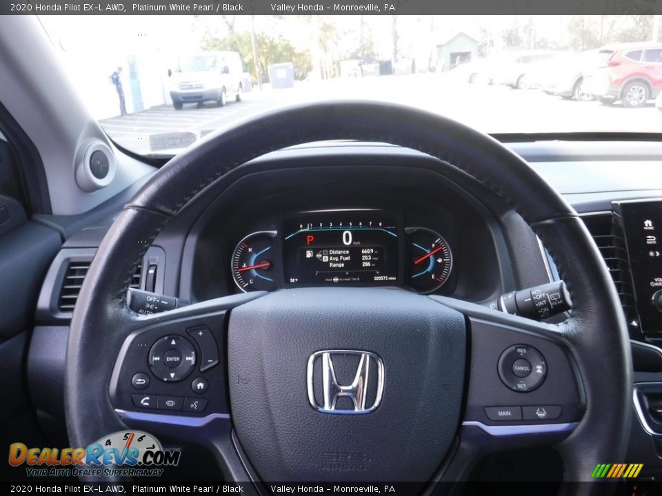 2020 Honda Pilot EX-L AWD Platinum White Pearl / Black Photo #28