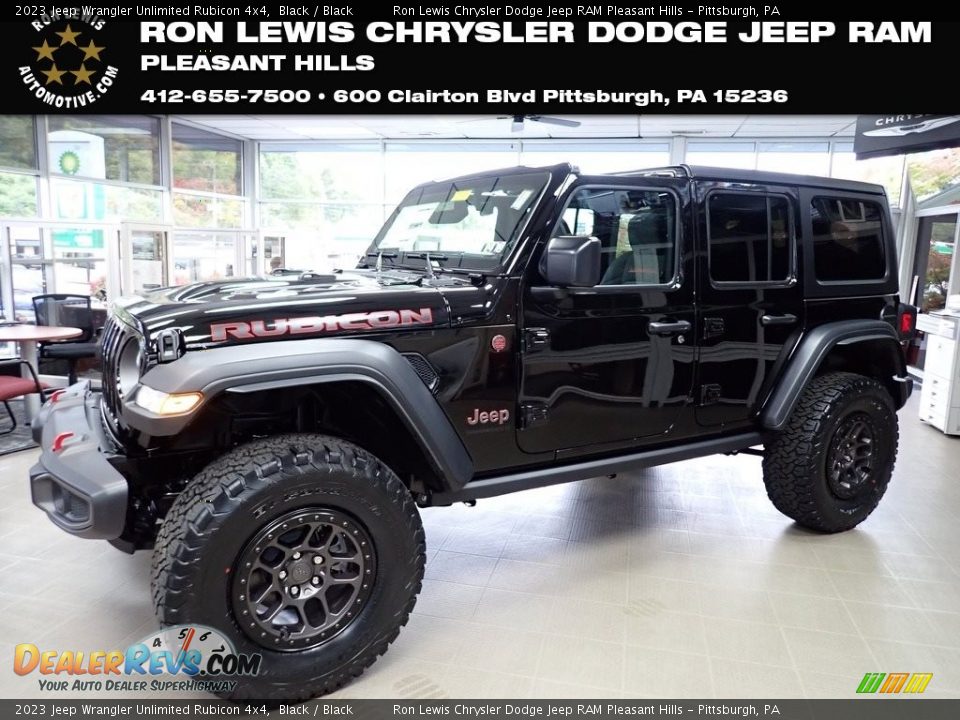 2023 Jeep Wrangler Unlimited Rubicon 4x4 Black / Black Photo #1