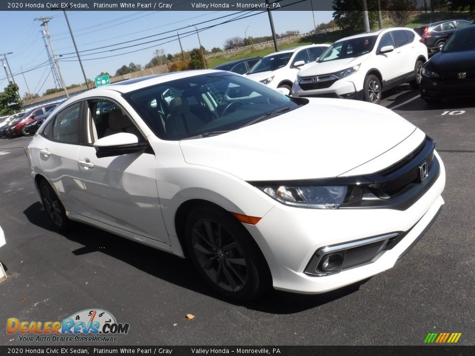 2020 Honda Civic EX Sedan Platinum White Pearl / Gray Photo #6