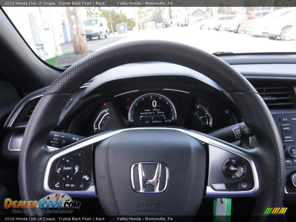 2019 Honda Civic LX Coupe Crystal Black Pearl / Black Photo #19