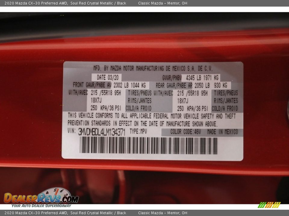 2020 Mazda CX-30 Preferred AWD Soul Red Crystal Metallic / Black Photo #20