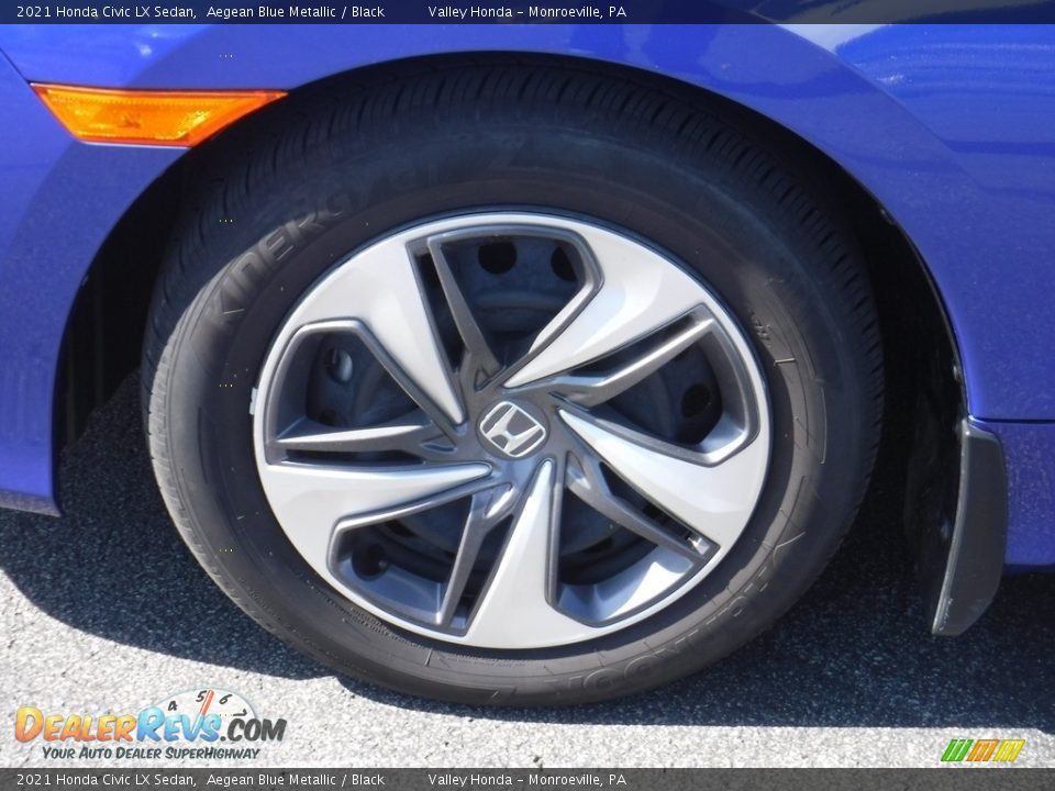 2021 Honda Civic LX Sedan Aegean Blue Metallic / Black Photo #3