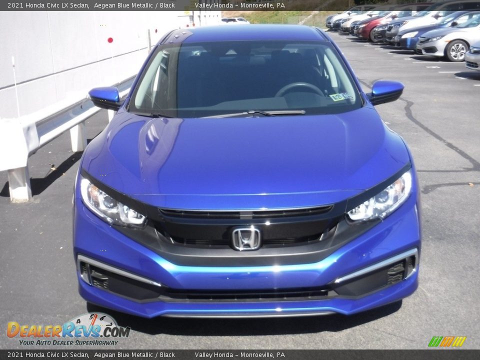 2021 Honda Civic LX Sedan Aegean Blue Metallic / Black Photo #4