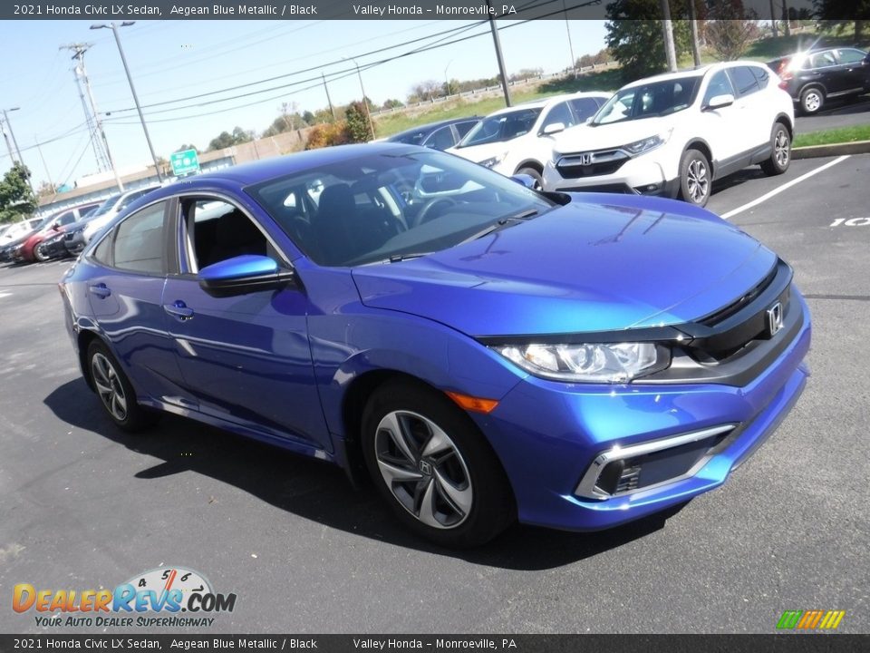 2021 Honda Civic LX Sedan Aegean Blue Metallic / Black Photo #5