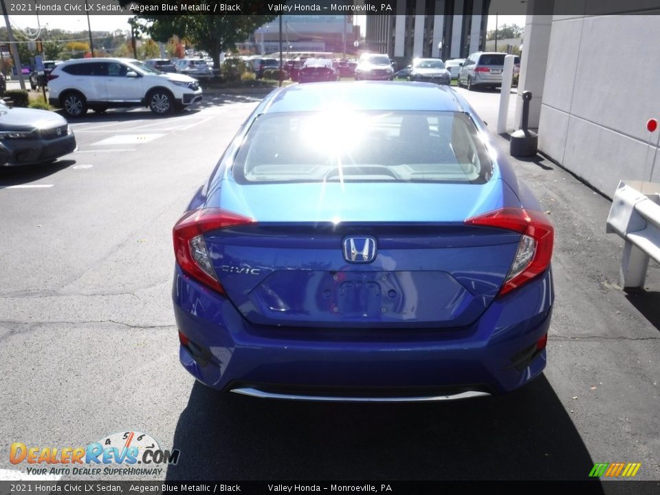 2021 Honda Civic LX Sedan Aegean Blue Metallic / Black Photo #7