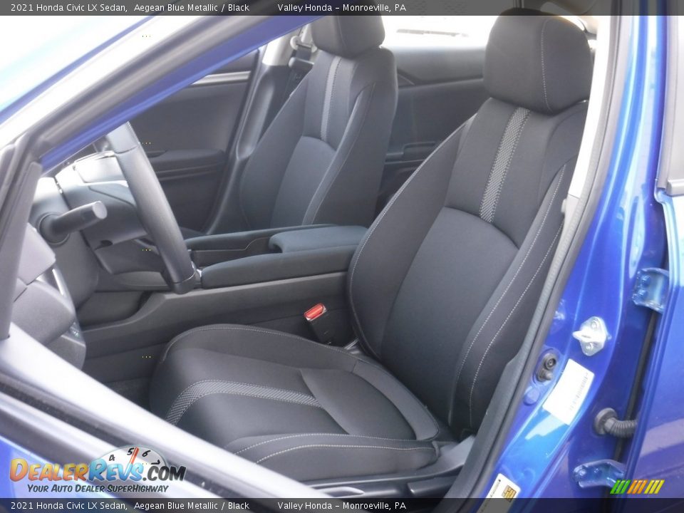 2021 Honda Civic LX Sedan Aegean Blue Metallic / Black Photo #12