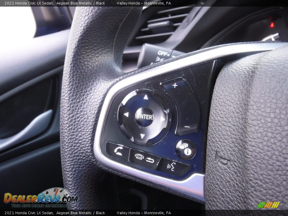 2021 Honda Civic LX Sedan Aegean Blue Metallic / Black Photo #19