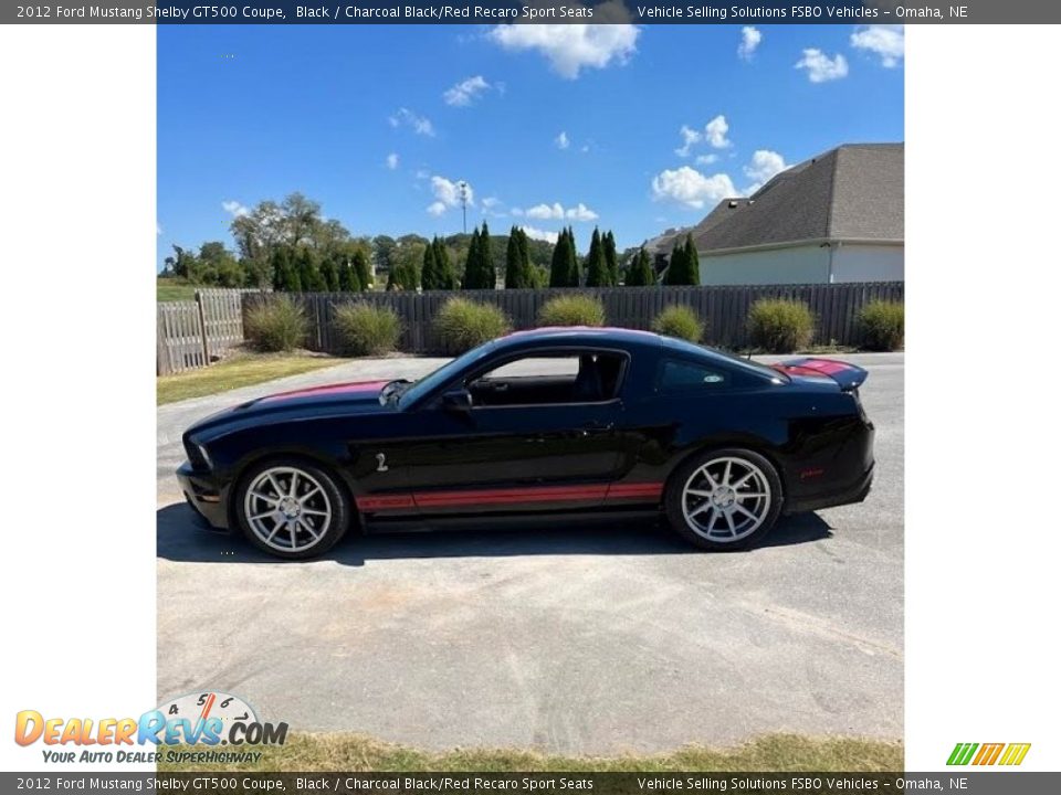 2012 Ford Mustang Shelby GT500 Coupe Black / Charcoal Black/Red Recaro Sport Seats Photo #3