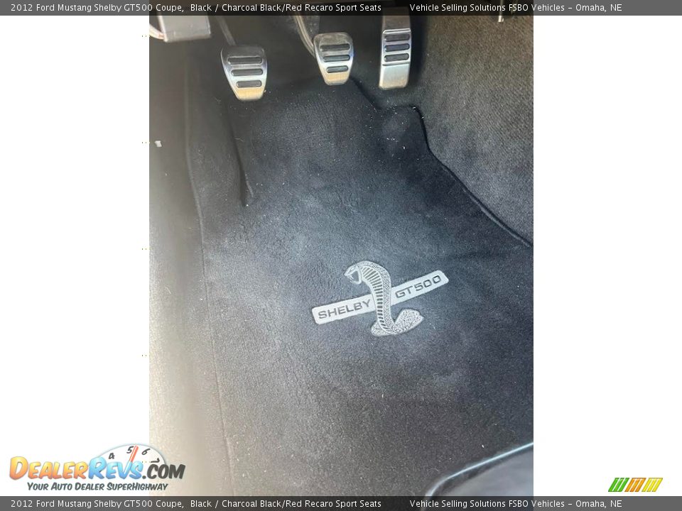 2012 Ford Mustang Shelby GT500 Coupe Black / Charcoal Black/Red Recaro Sport Seats Photo #12