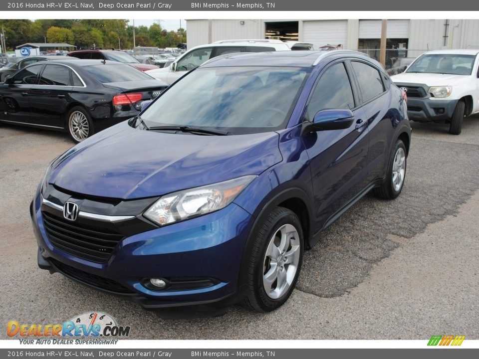 2016 Honda HR-V EX-L Navi Deep Ocean Pearl / Gray Photo #1