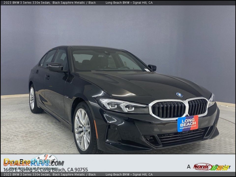 2023 BMW 3 Series 330e Sedan Black Sapphire Metallic / Black Photo #1