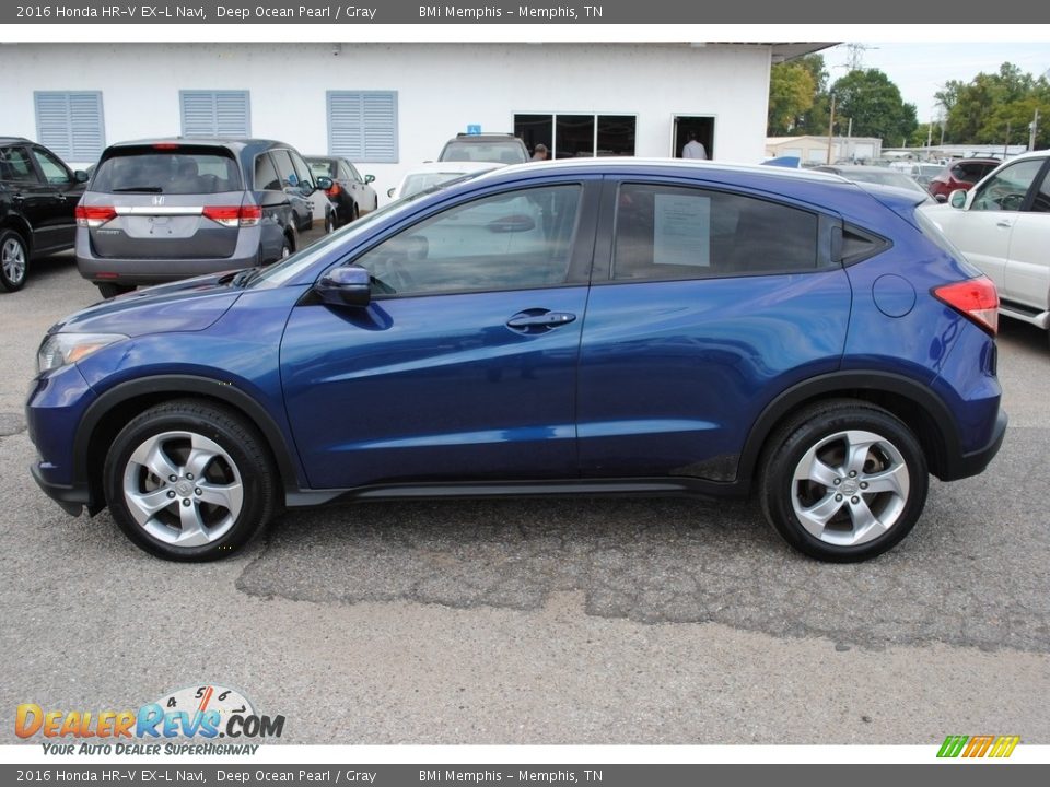 2016 Honda HR-V EX-L Navi Deep Ocean Pearl / Gray Photo #2