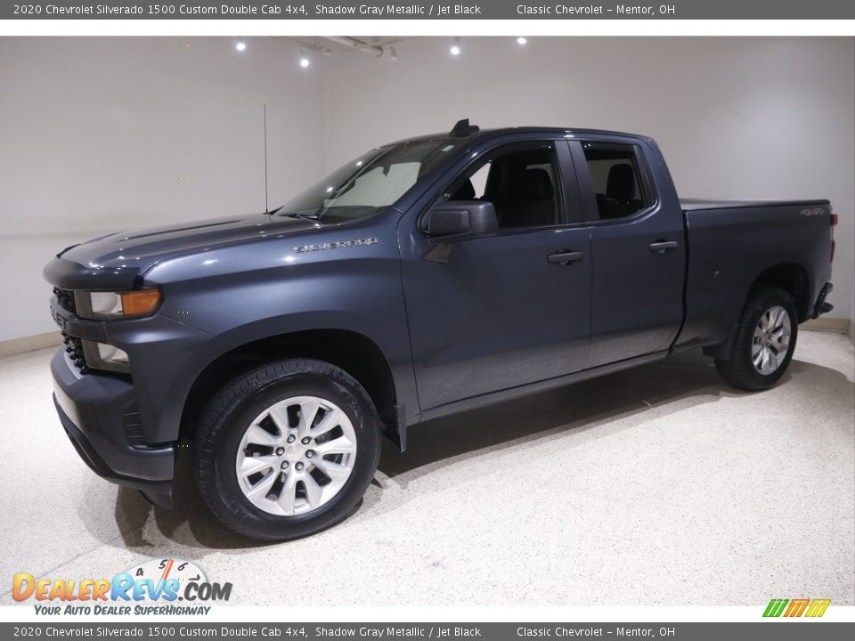 2020 Chevrolet Silverado 1500 Custom Double Cab 4x4 Shadow Gray Metallic / Jet Black Photo #3