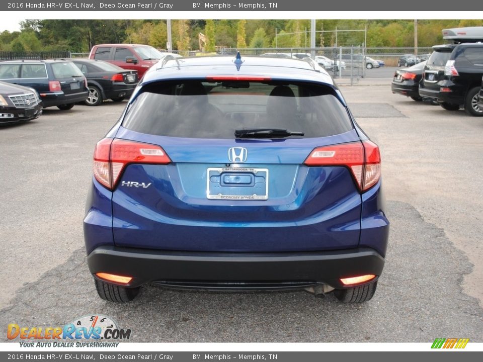 2016 Honda HR-V EX-L Navi Deep Ocean Pearl / Gray Photo #4