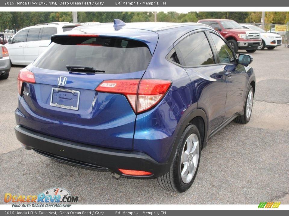 2016 Honda HR-V EX-L Navi Deep Ocean Pearl / Gray Photo #5