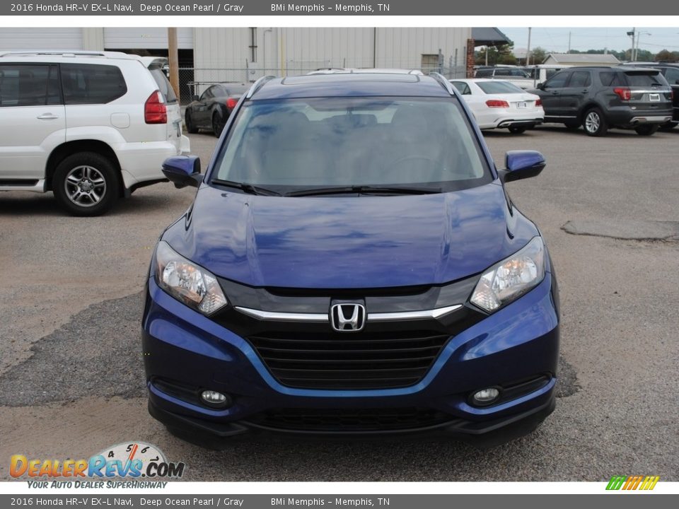 2016 Honda HR-V EX-L Navi Deep Ocean Pearl / Gray Photo #8