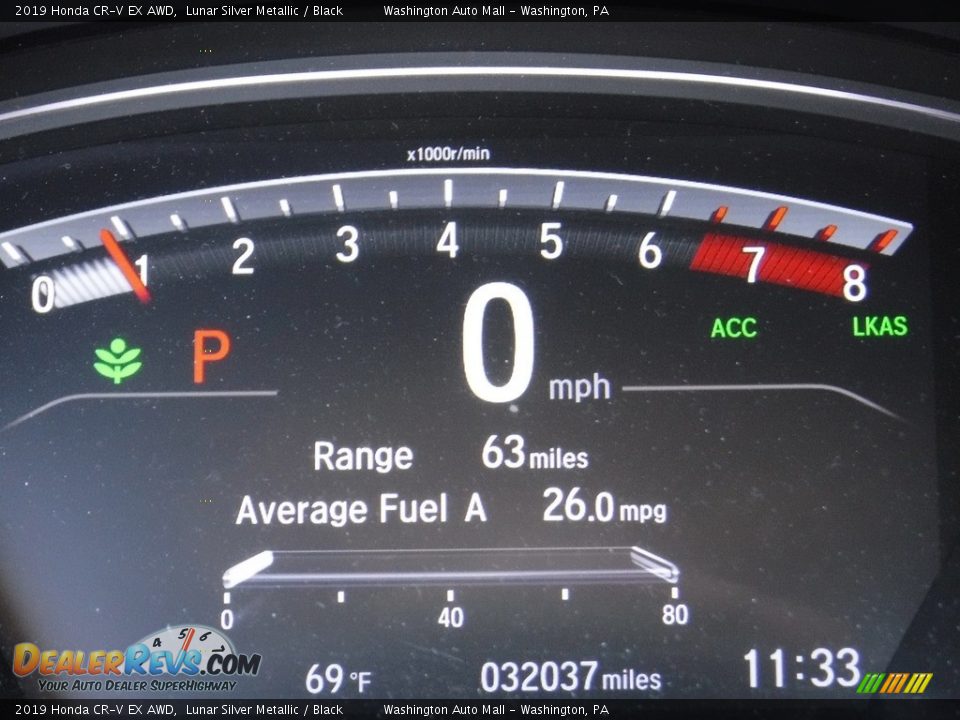 2019 Honda CR-V EX AWD Lunar Silver Metallic / Black Photo #32